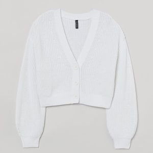 H&M white cropped cardigan